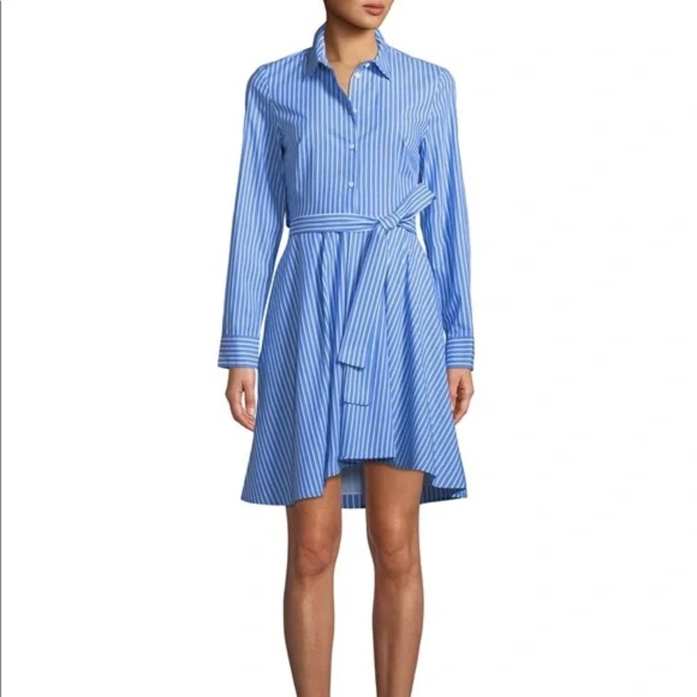 Club Monaco Shapira Blue Striped Shirt Dress